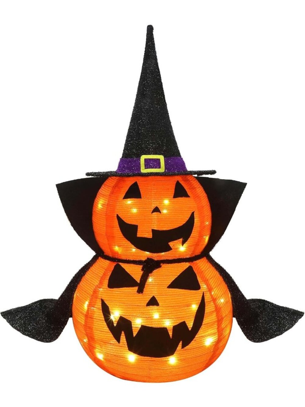 3FT Orange 50 LED Plug in Jack-O-Lantern Collapsible Pop-Up Pumpkin Halloween